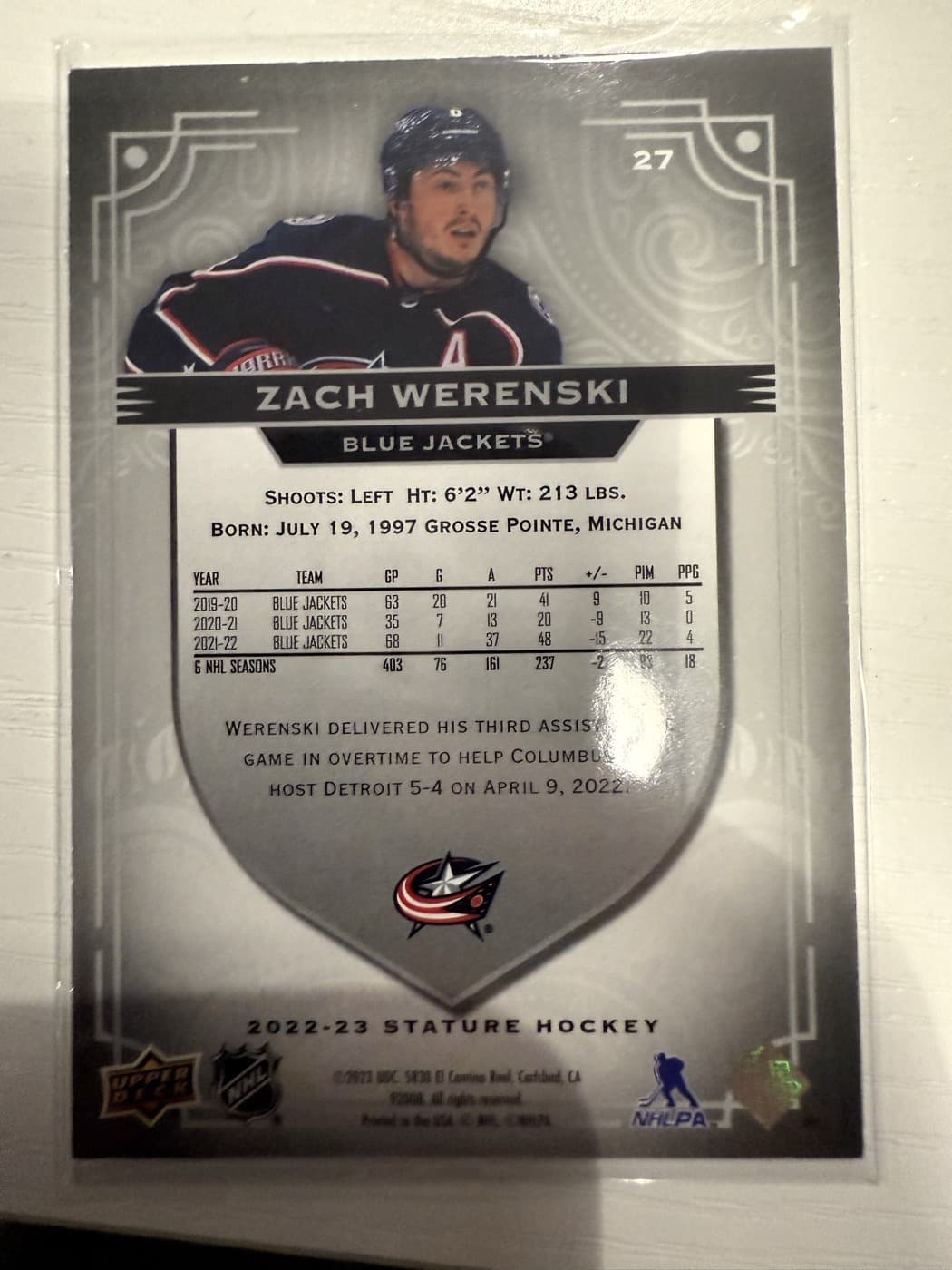 Zach Werenski back