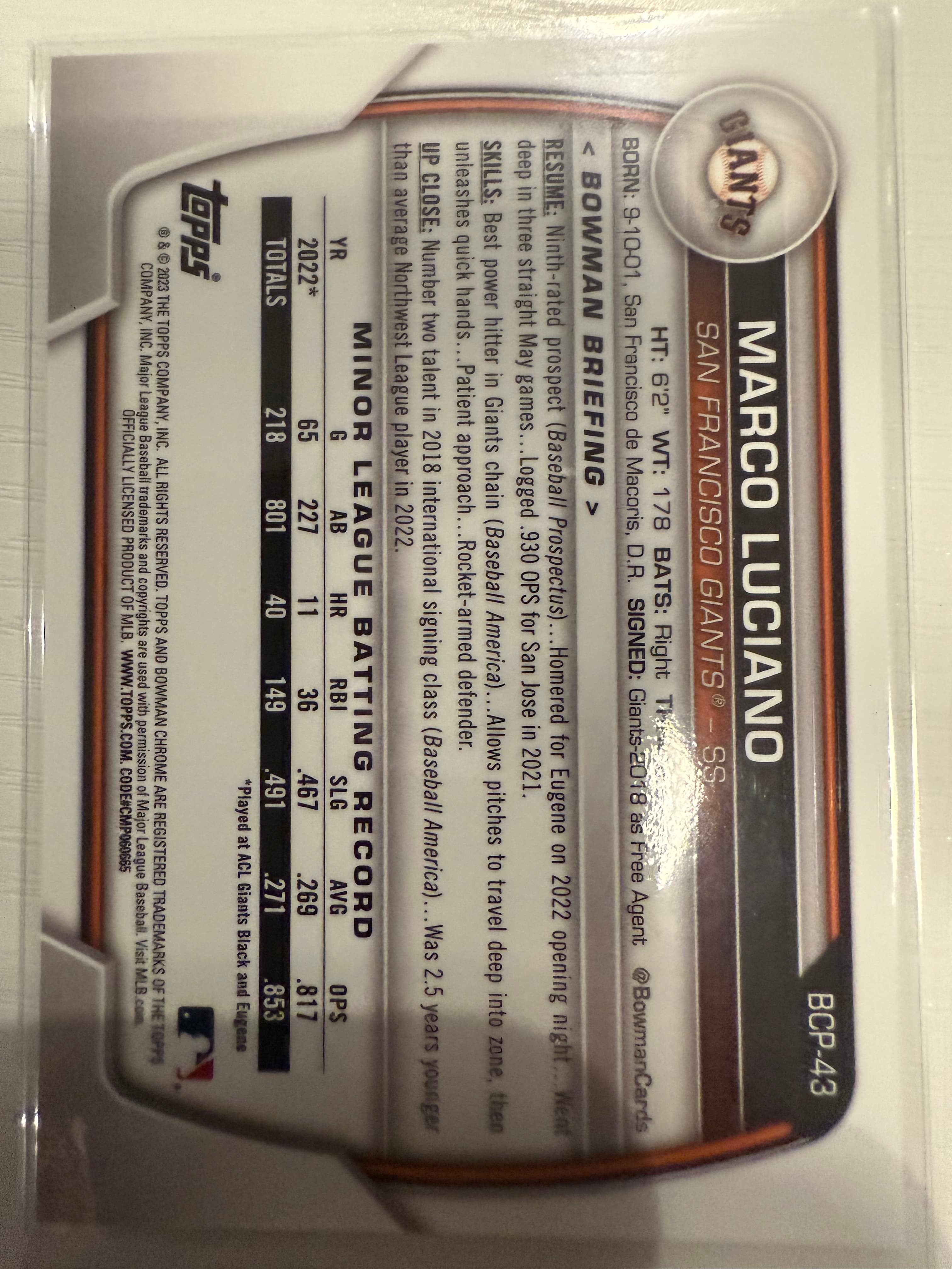 Marco Luciano back
