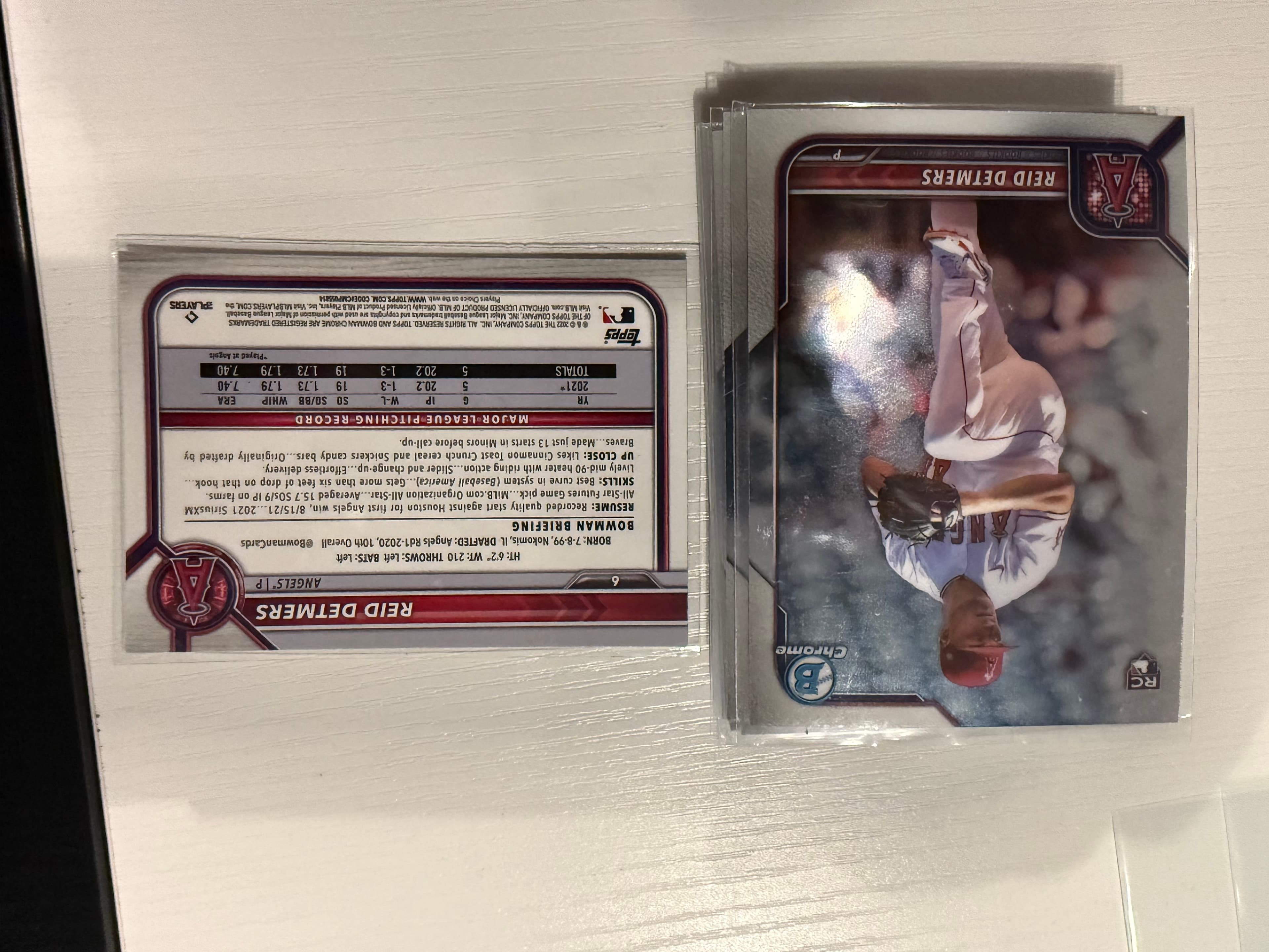 Reid Detmers 2022 Bowman Chrome #6 Rookie 29 Card Lot back