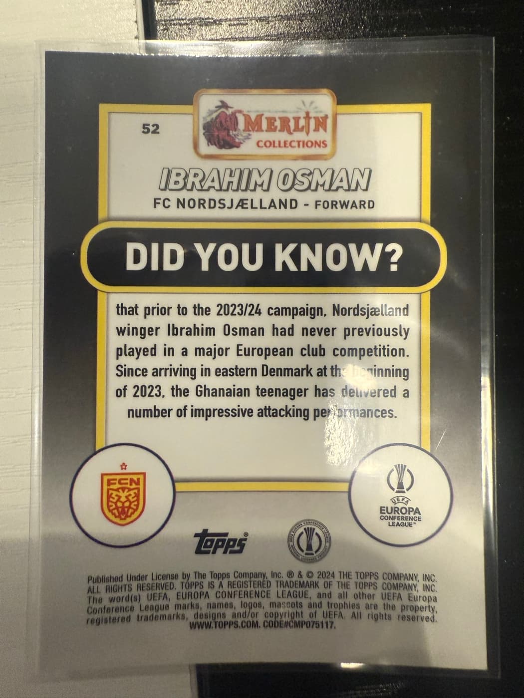 Ibrahim Osman back