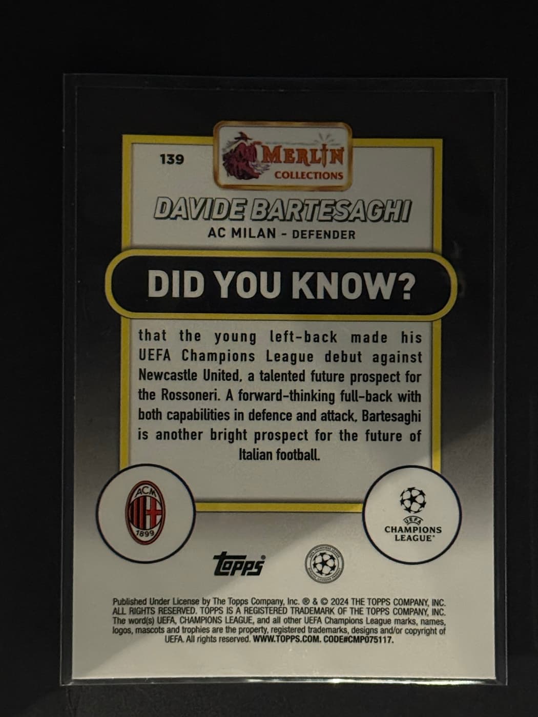Davide Bartesaghi back