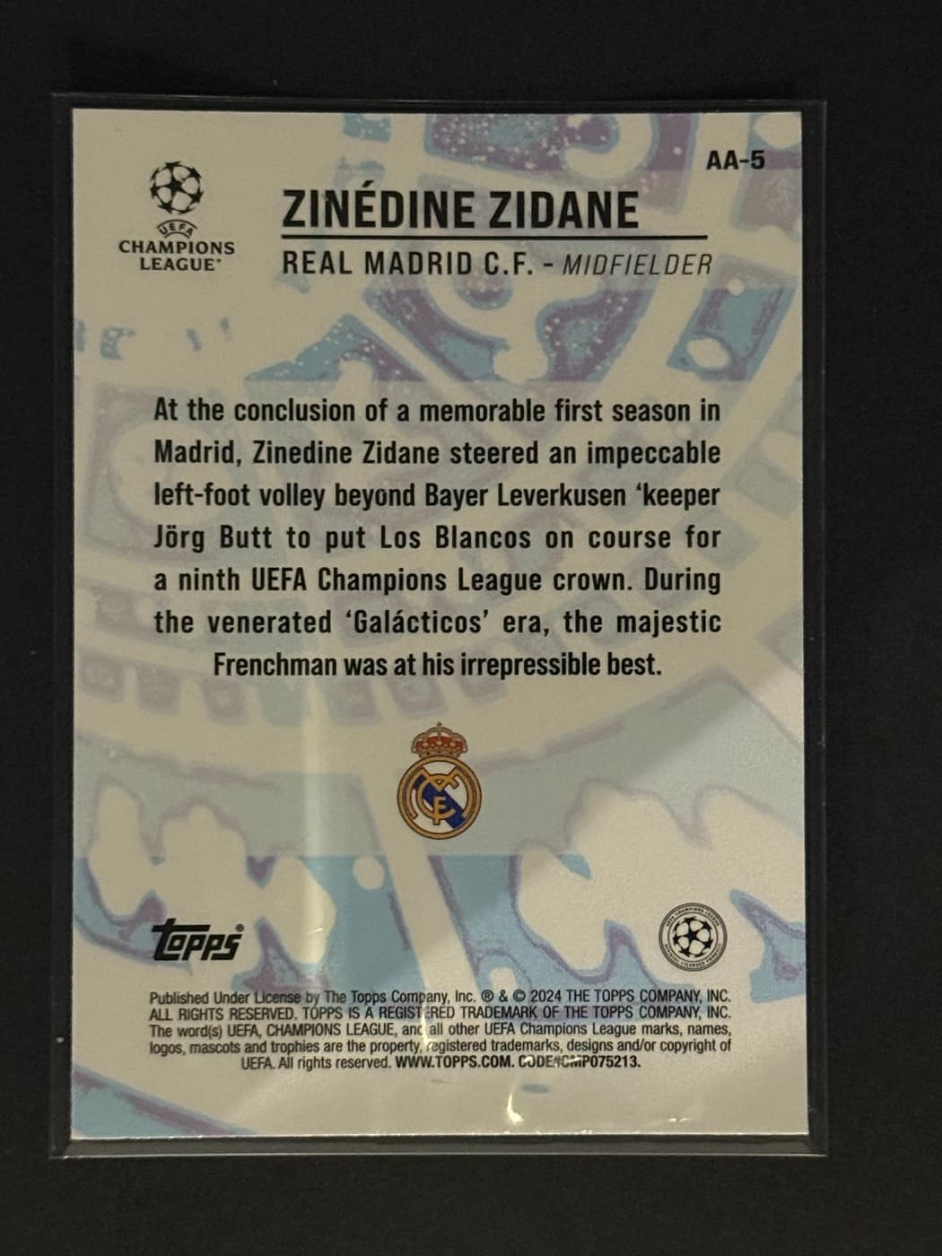 Zinédine Zidane back