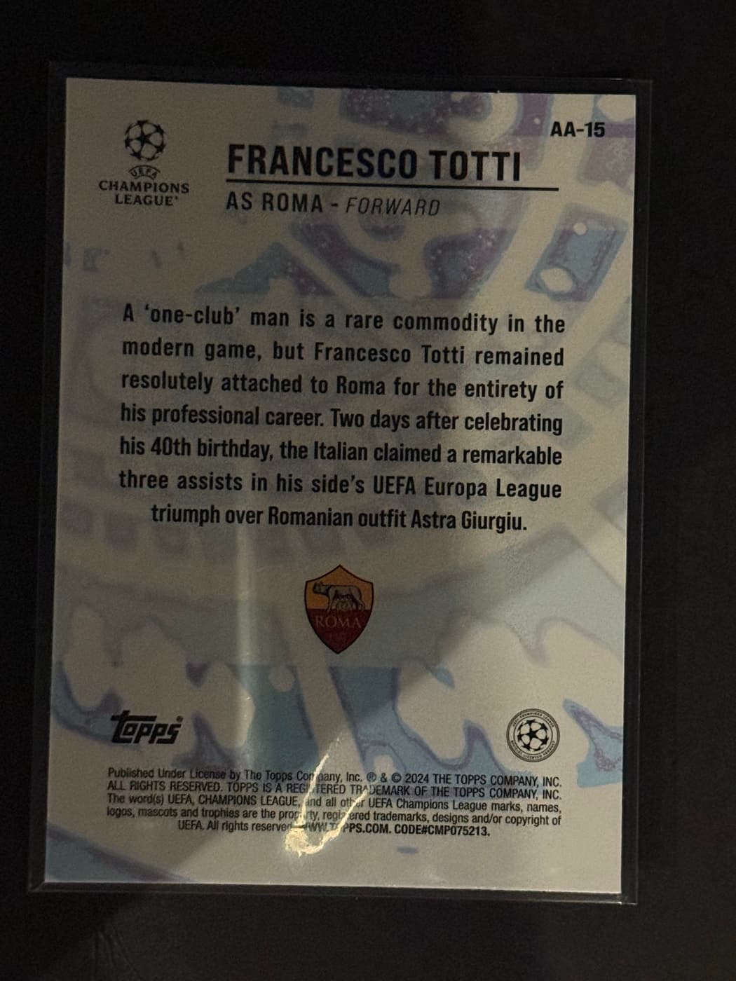 Francesco Totti back