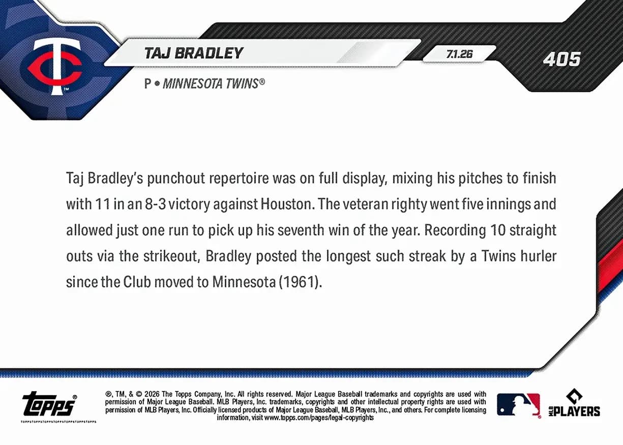 Taj Bradley back