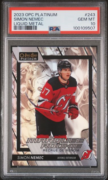 2023 O-PEE-CHEE PLATINUM SIMON NEMEC   243  LIQUID METAL PSA GEM MT 10  /399