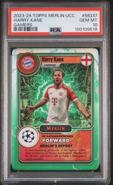 2023-24 TOPPS MERLIN UEFA CLUB COMPETITIONS MERLIN'S GAMERS HARRY KANE   MG37   PSA GEM MT 10