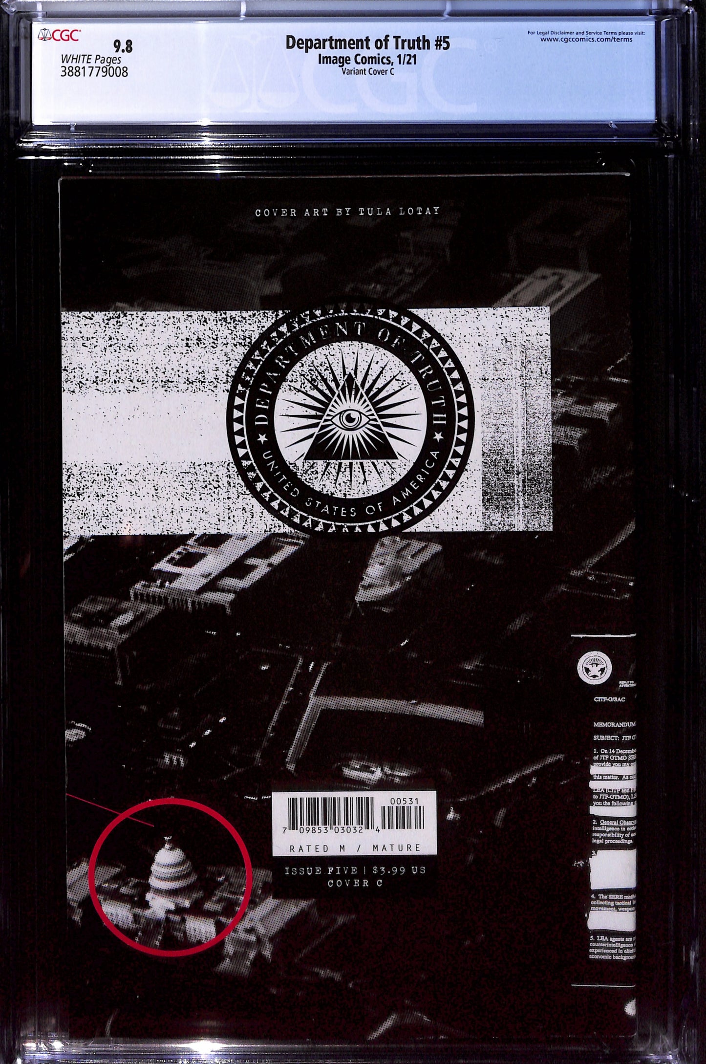 Department of Truth #5 Variant Cover C 9.8