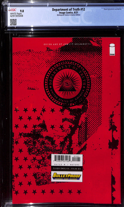 Department of Truth #12 Bulletproof Comics & Games Edition 9.8
