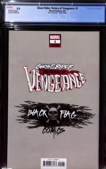 Ghost Rider: Return of Vengeance #1 Black Flag Comics "Virgin" Edition 9.8