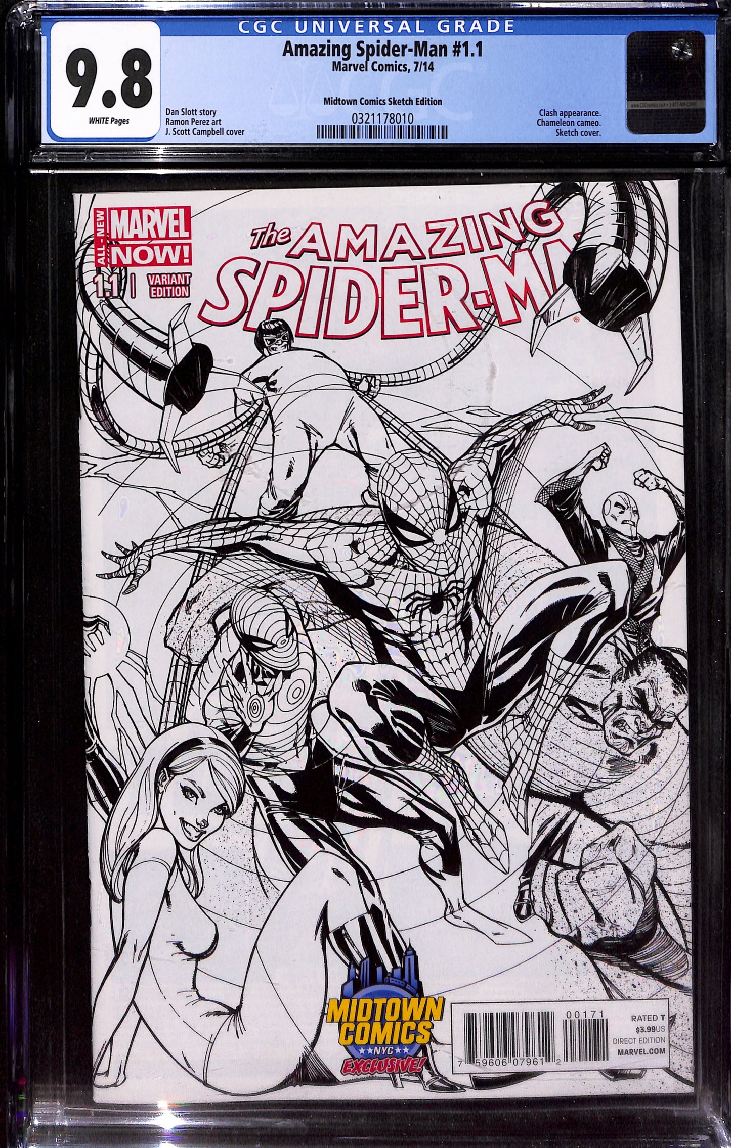 Amazing Spider-Man #1.1 Midtown Comics Sketch Edition 9.8
