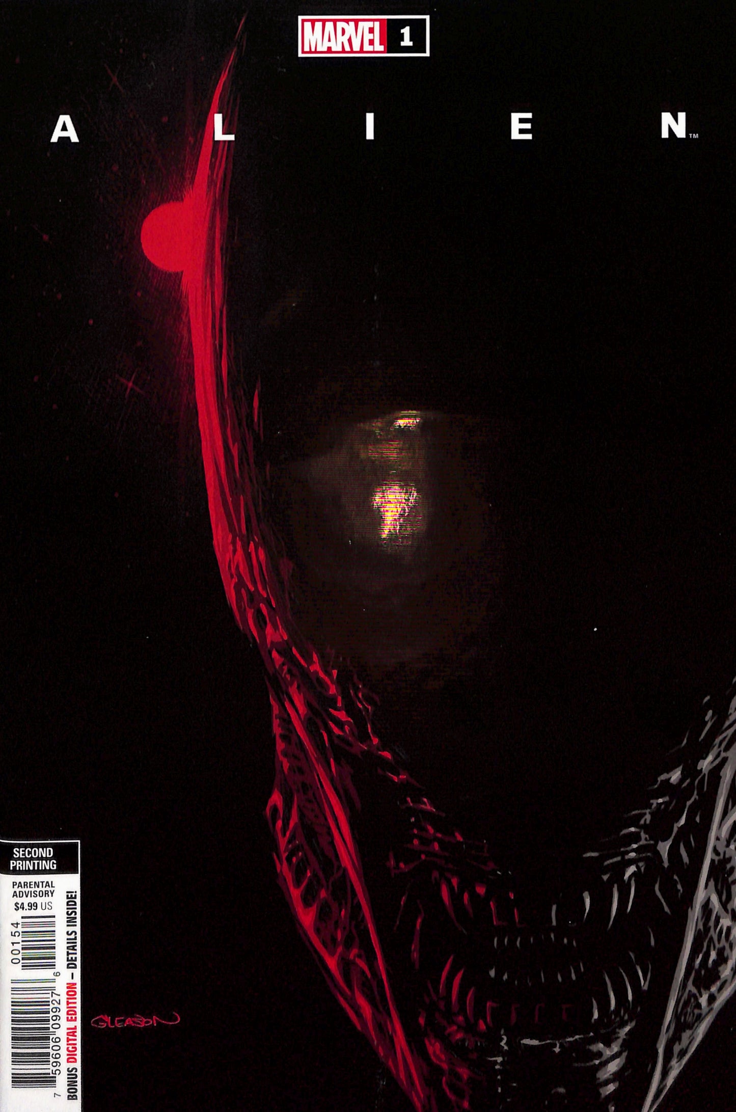 Alien #1 2nd Print 1:25 Patrick Gleason Variant Marvel 2021 VF