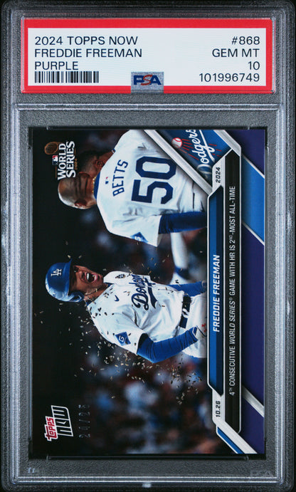 2024  TOPPS NOW  FREDDIE FREEMAN    868  PURPLE PSA GEM MT 10 /25