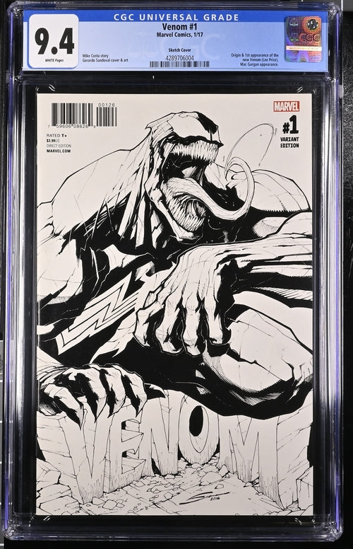 Venom #1 Sketch Cover 9.4