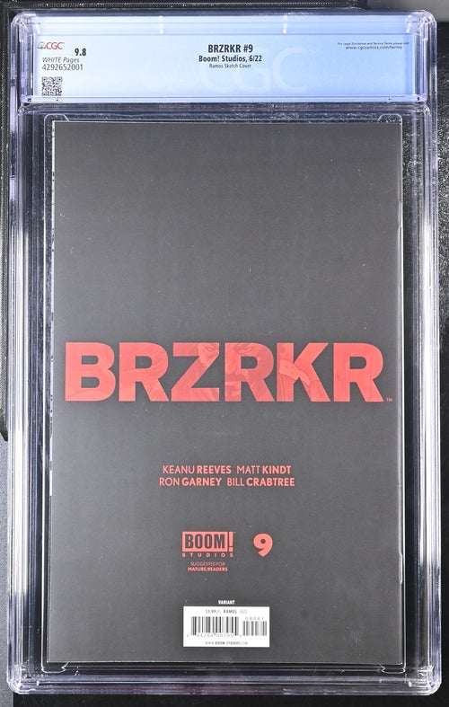 BRZRKR #9 Ramos Sketch Cover 9.8