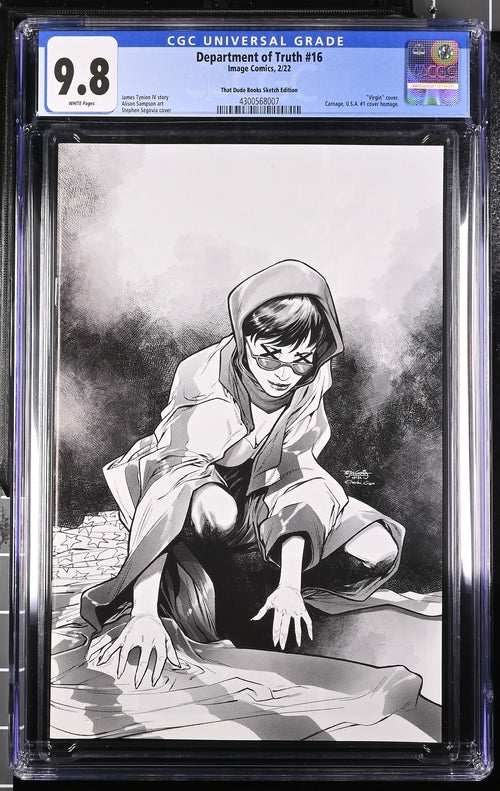 Department of Truth #16 That Dude Books Sketch Edition 9.8