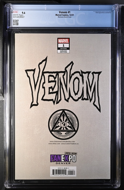 Venom #1 Mastrazzo Sketch Cover 9.6