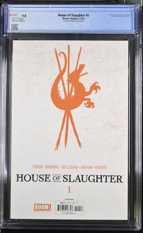 House of Slaughter #1 Second Printing/Variant Cover 9.8
