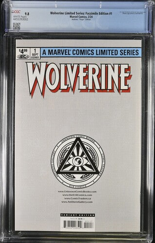 Wolverine Limited Series: Facsimile Edition #1 Andrews ""Virgin"" Edition 9.8