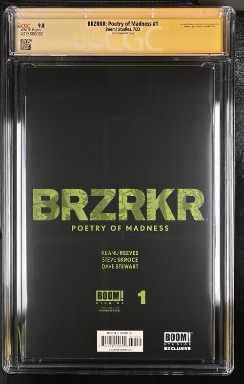 BRZRKR: Poetry of Madness #1, Signed by Frison, 9.8