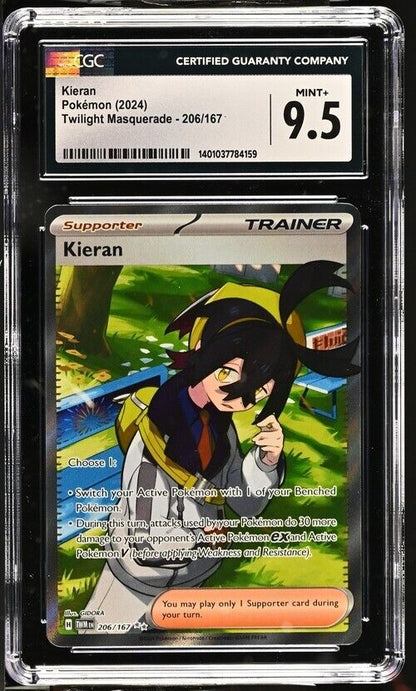 Pokemon Kieran 206/167 Twilight Masquerade - TWM EN English Mint+ 9.5 (2024)