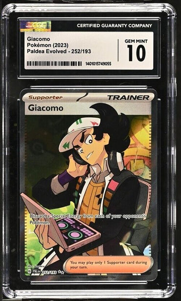 Pokemon Giacomo 252/193 Paldea Evolved - PAL EN English Gem Mint 10 (2023)