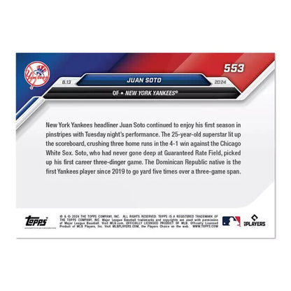 Juan Soto - 2024 MLB TOPPS NOW Card 553