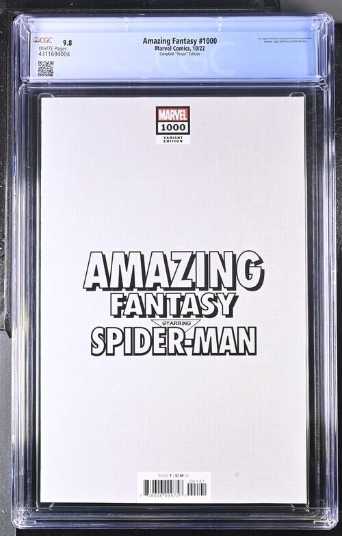 Amazing Fantasy 1000 Campbell 1:100 Virgin Variant CGC 9.8 (2022)