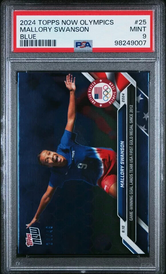 2024 TOPPS NOW OLYMPIC GAMES 25 MALLORY SWANSON BLUE PSA 9 /49