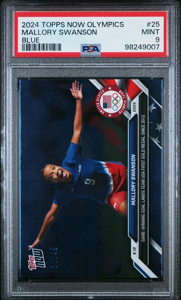 2024 TOPPS NOW OLYMPIC GAMES 25 MALLORY SWANSON BLUE PSA 9 /49