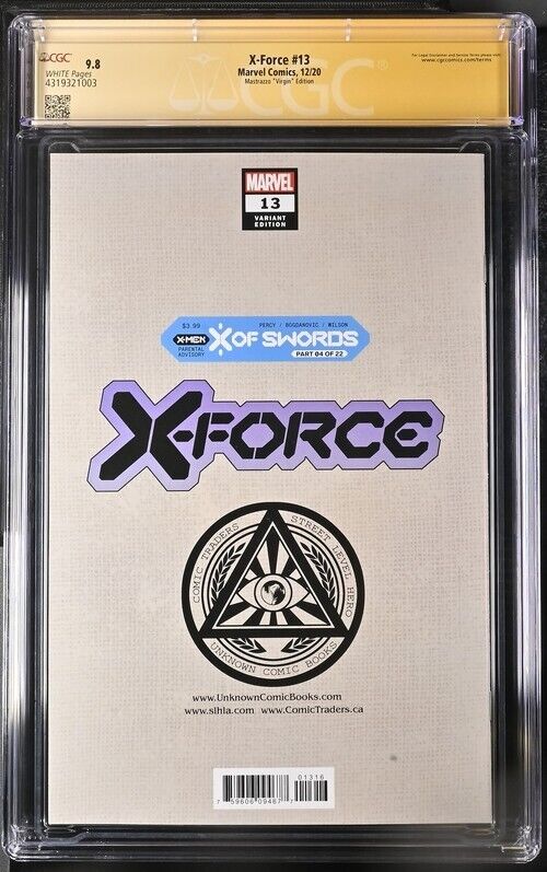 X-Force 13 Virgin Signed by Mastrazzo, Signature Series CGC 9.8