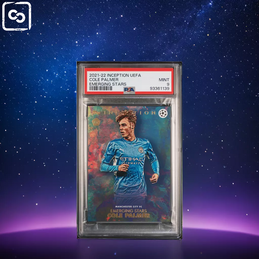 2021 TOPPS INCEPTION UEFA CLUB COMPETITIONS COLE PALMER EMERGING STARS PSA 9