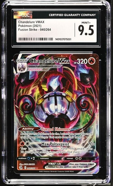 Pokemon Chandelure VMAX 040/264 Fusion Strike English Mint+ 9.5 (2021)