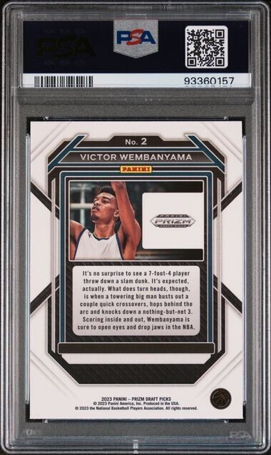 2023 PANINI PRIZM DRAFT PICKS Victor Wembanyama #2 Mint 9