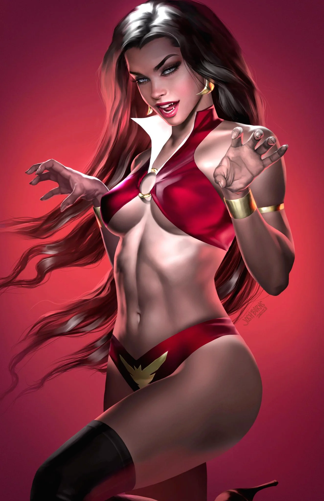 Vampirella Vs Superpowers #1 Josh Burns 616 Virgin Variant