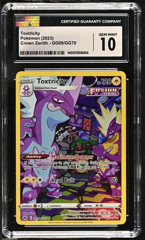 Pokemon Toxtricity GG09/GG70 Crown Zenith English Gem Mint 10 (2023)