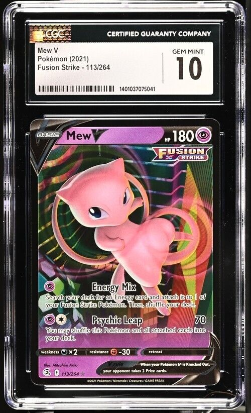 Pokemon Mew V 113/264 Fusion Strike English Gem Mint 10 (2021)