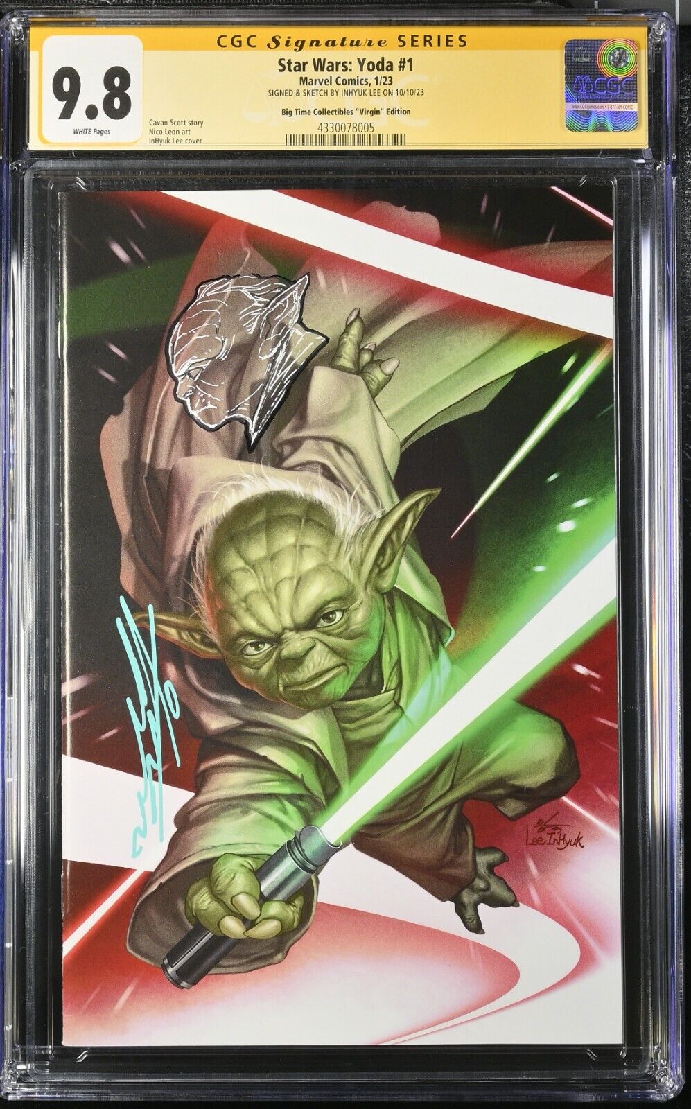 Star Wars: Yoda #1 Signed and Remarque by InHyuk Lee CGC 9.8