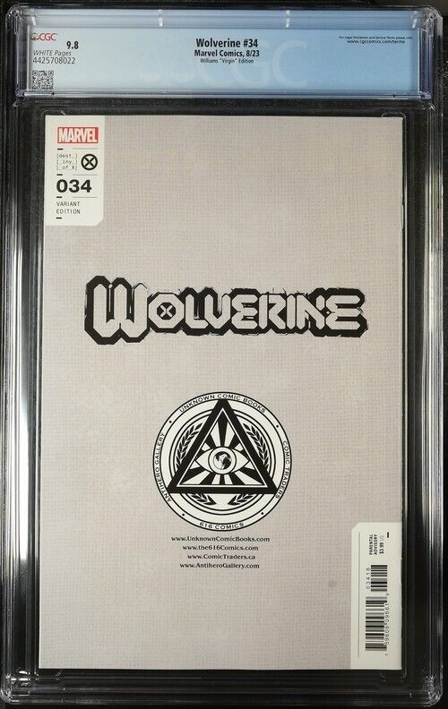 Wolverine #34 Williams ""Virgin"" Edition CGC 9.8 (2023)