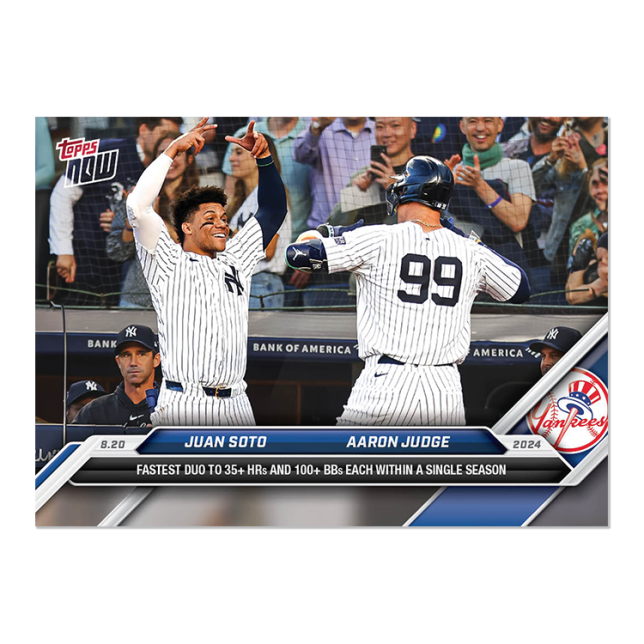 "PRE-SALE" 2024 MLB TOPPS NOW Juan Sotto & Aaron Judge #257 "PRESALE"