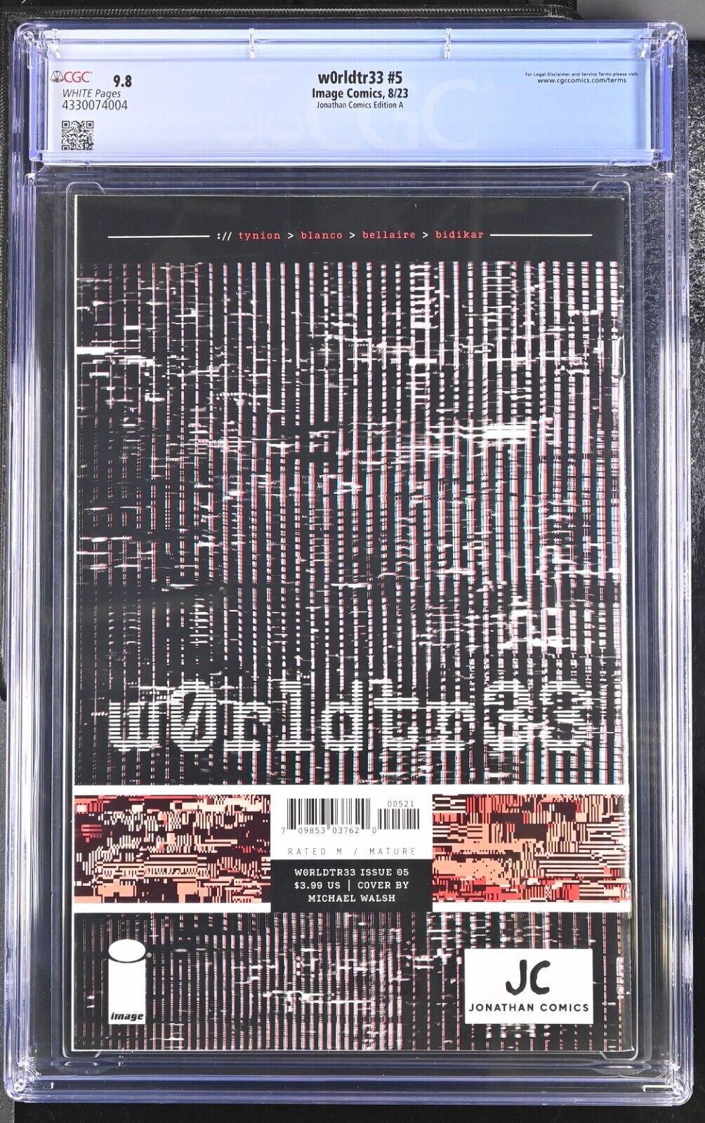 W0RLDTR33 #5 - CGC 9.8 - WALSH VIRGIN VARIANT JC EXCLUSIVE LTD 444 (2023)