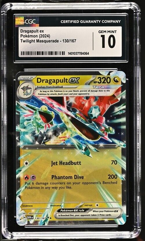 Pokemon Dragapult ex 130/167 Twilight Masquerade-TWM EN English Gem Mint 10 2024