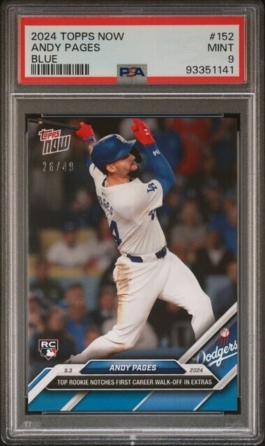 2024 TOPPS NOW Andy Pages Blue /49 Mint 9