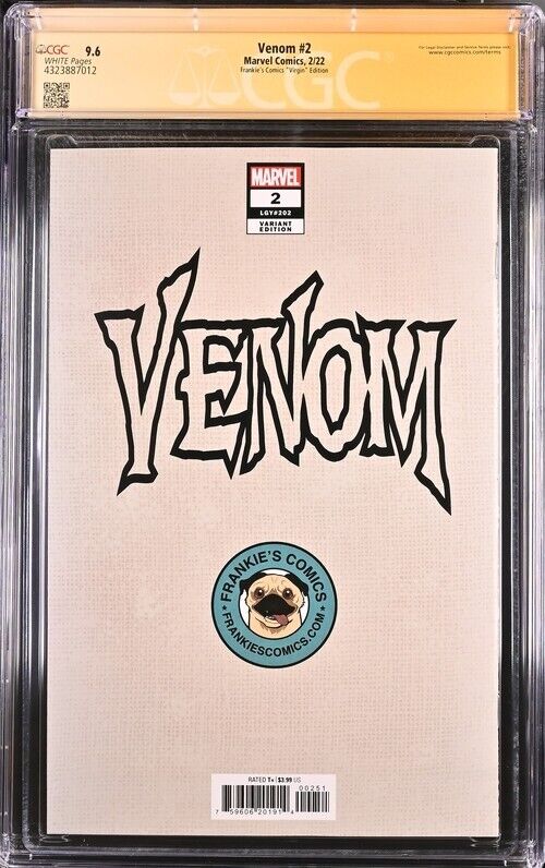 Venom #2 Virgin Signed by Barends Virgin, 9.6