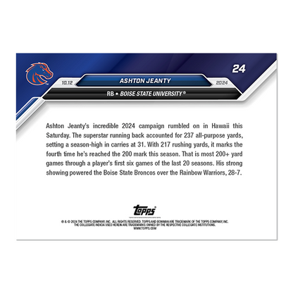 Ashton Jeanty - 2024 Bowman U Now® Football Card 24