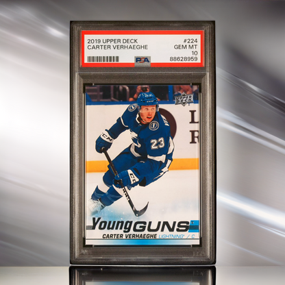 2019 UPPER DECK HOCKEY 224 CARTER VERHAEGHE YOUNG GUNS PSA 10