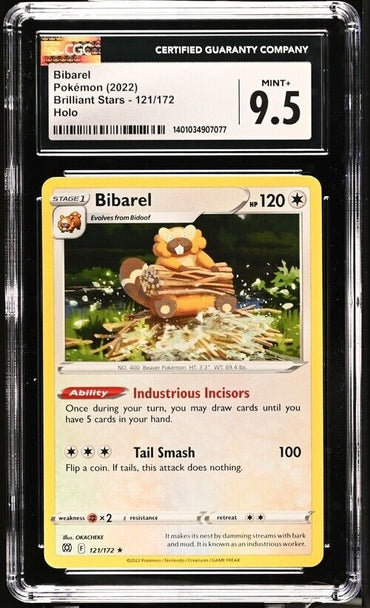 Pokemon Bibarel 121/172 Brilliant Stars English Holo Mint+ 9.5 (2022)