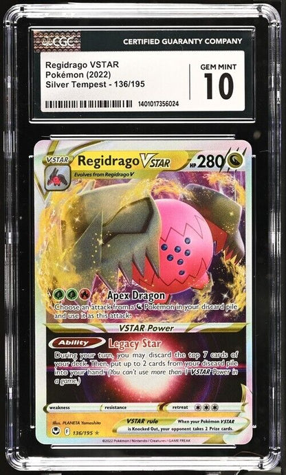 Pokemon Regidrago VSTAR 136/195 Silver English Ultra Rare Gem Mint 10 (2022)