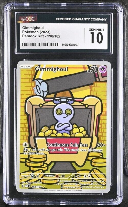 Pokemon Gimmighoul 198/182 Paradox Rift - PAR EN English Gem Mint 10 (2023)