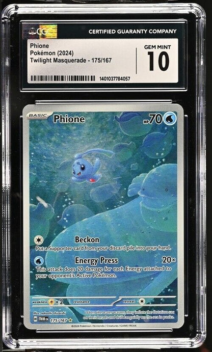 Pokemon Phione 175/167 Twilight Masquerade - TWM EN English Gem Mint 10 (2024)