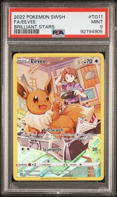 Pokemon Eevee TG11 Sword & Shield Brilliant Stars English Mint 9 (2022)